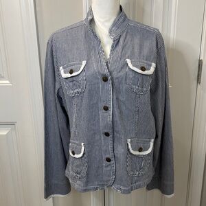 Vintage AMI  Navy Pinstripe Women's Utility Jacket size XL